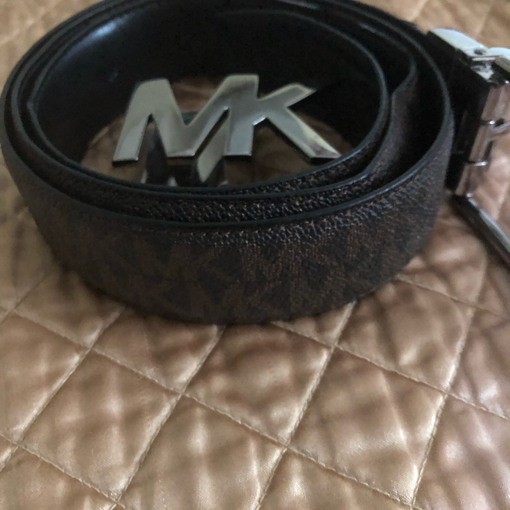 Michael Kors Mens Brown only Hardware Belt - Picture 3 of 14